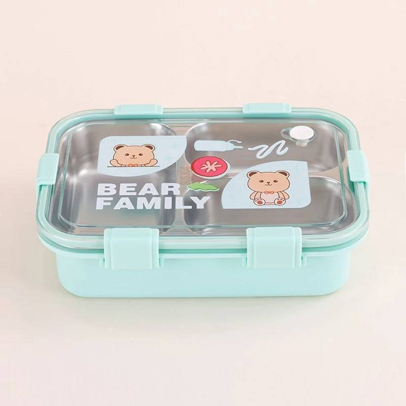 Bear Family Stainless Steel Lunch Box